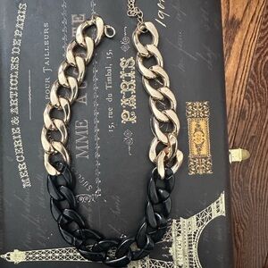 Chunky Gold and Black Chain Necklace